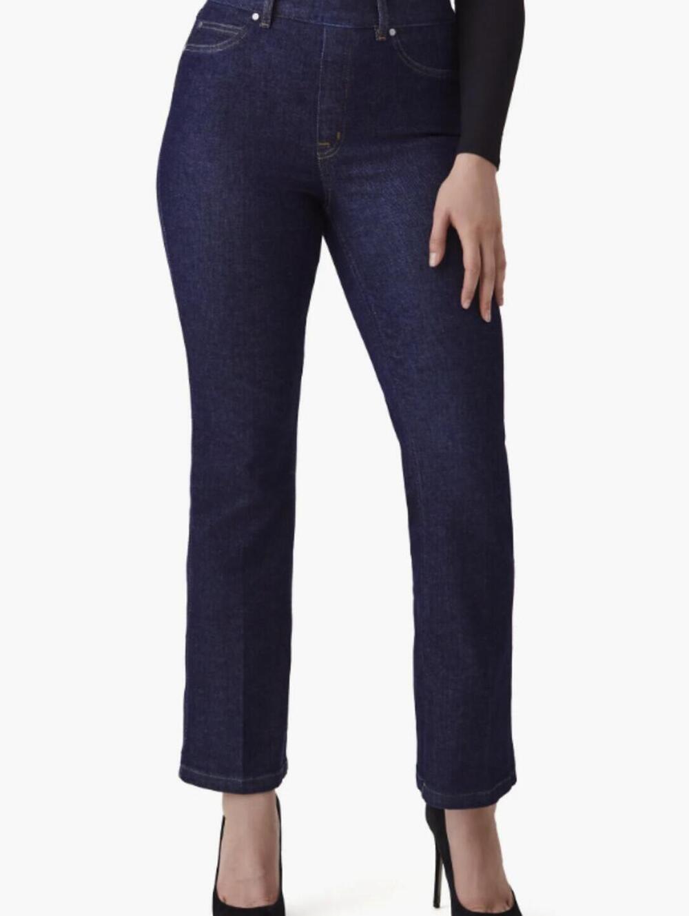 SPANX Everywear Dark Indigo Crop Pull On Kick Flare Jeans - Size - Large